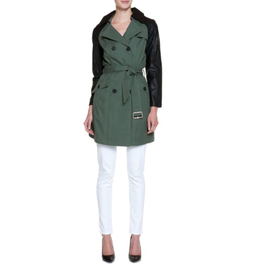 Marc New York "Carli" faux leather & canvas Trench…